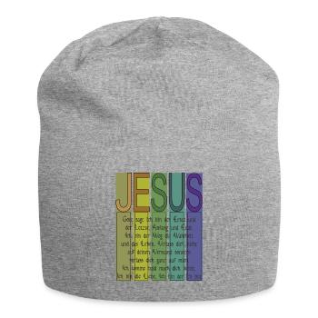 Jesus ich bin der ich bin - Jersey-Beanie - Grau meliert - Vorne