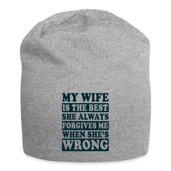 My Wife Is The Best She Always Forgives Me When - Jersey Beanie - heather grey - Front
