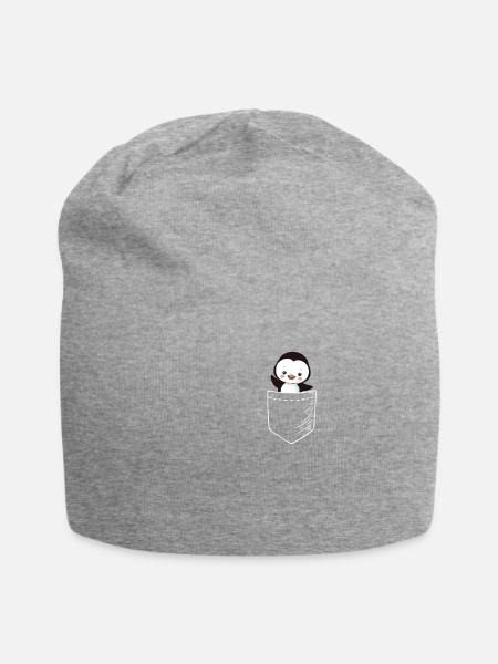Pinguin - Jersey-Beanie - Grau meliert
