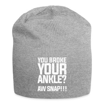 Funny Broken Leg Design Quote Broke Ankle Oh Snap - Jersey Beanie - heather grey - Front