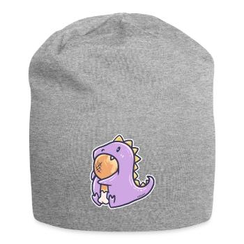 Fleischfresser Dinosaurier Illustration Geschenk - Jersey-Beanie - Grau meliert - Vorne