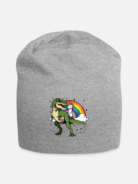 Dino Unicorn Regenbogen-Reigen - Jersey-Beanie - Grau meliert