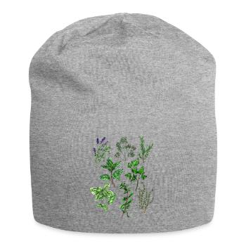 Herbs: Lavender Dill Rosemary Thyme Oregano ... - Jersey Beanie - heather grey - Front