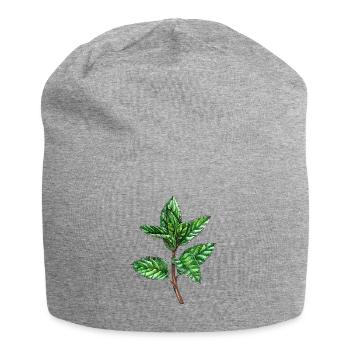 Menthe, Mentha, Menthe poivrée - Bonnet en jersey - gris chiné - Devant