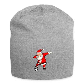 Dabbing Fußball Weihnachtsmann fussball Santa - Jersey-Beanie - Grau meliert - Vorne