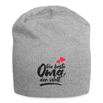 Die beste Oma der Welt - Jersey-Beanie - Grau meliert - Vorne