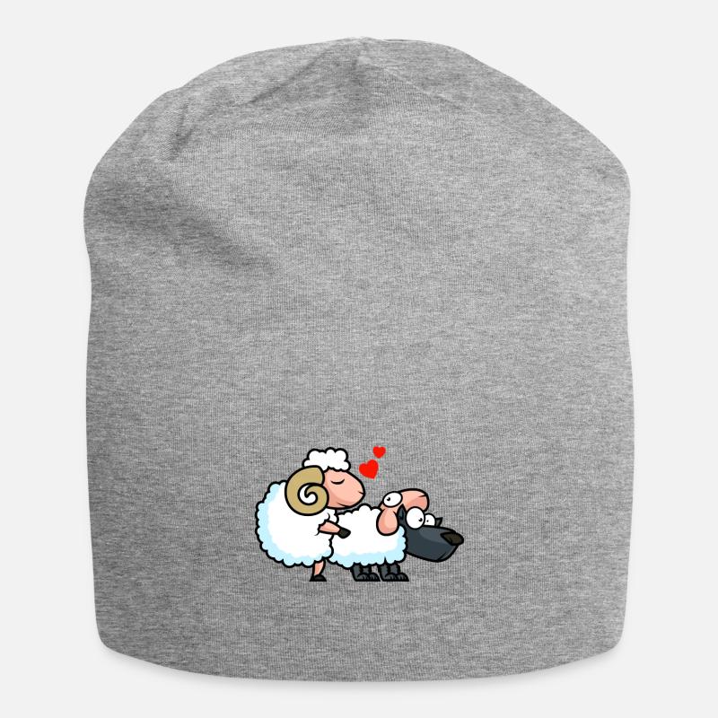 Loup amour mouton drôle - Bonnet en jersey - gris chiné