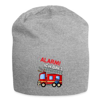 Feuerwehr 3. Geburtstag Jungen Feuerwehr - Jersey-Beanie - Grau meliert - Vorne