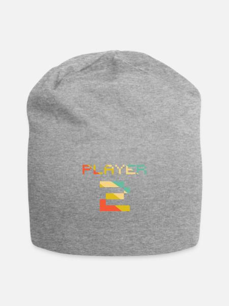 Player 1 Player 2 Gamer Couple Zocker Partnerlook - Jersey-Beanie - Grau meliert