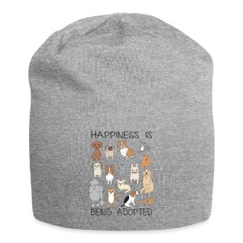 Cadeau mignon de chien de refuge pour animaux - Bonnet en jersey - gris chiné - Devant