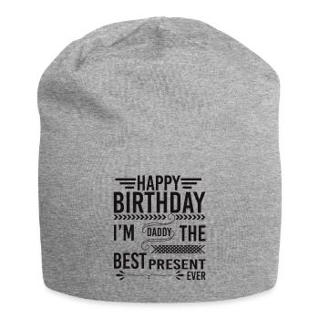 Joyeux anniversaire papa je suis le plus beau cadeau de ma vie - Bonnet en jersey - gris chiné - Devant