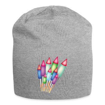 Feuerwerk / Raketen - Jersey-Beanie - Grau meliert - Vorne