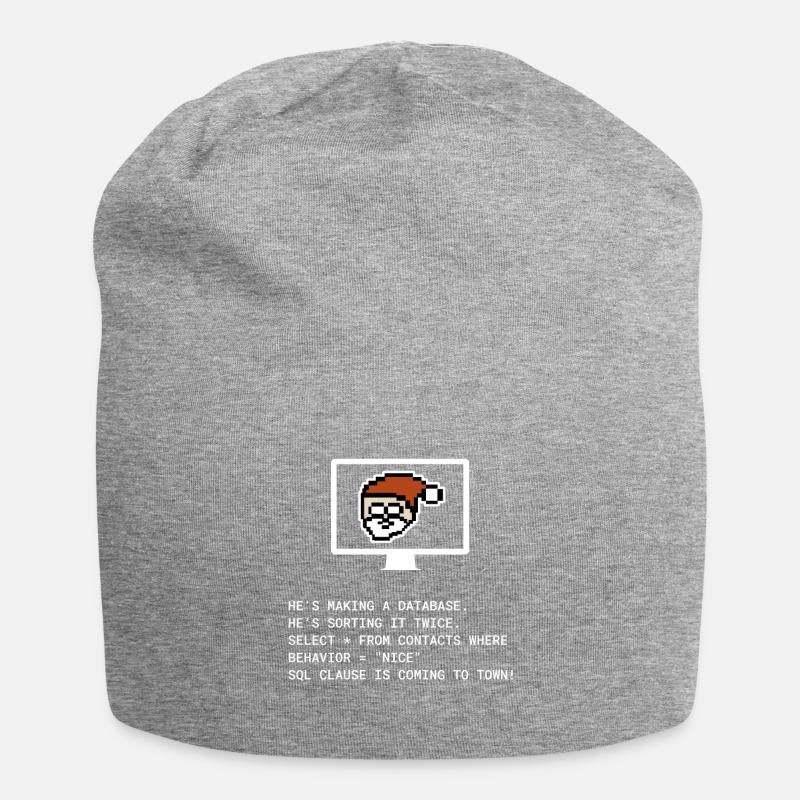 Cadeau informatique programmeur Noël SQL Clause - Bonnet en jersey - gris chiné