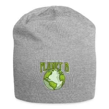 There is no Planet B - Umweltschutz Klimaschutz - Jersey-Beanie - Grau meliert - Vorne