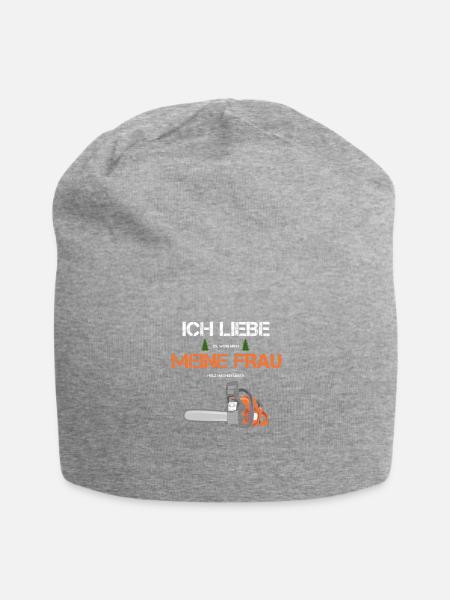 Förster Holzfäller Forstwirt Liebe Frau Holz Wald - Jersey-Beanie - Grau meliert