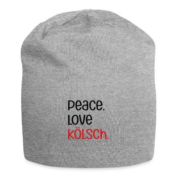Peace Love Kölsch | Köln, Kölscher Karneval, Bier - Jersey-Beanie - Grau meliert - Vorne
