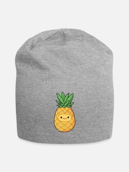 Comic Ananas Pineapple - Jersey-Beanie - Grau meliert