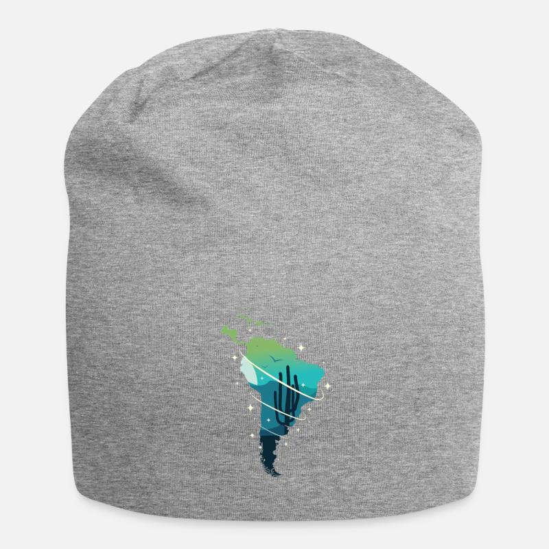 Südamerika - Jersey-Beanie - Grau meliert