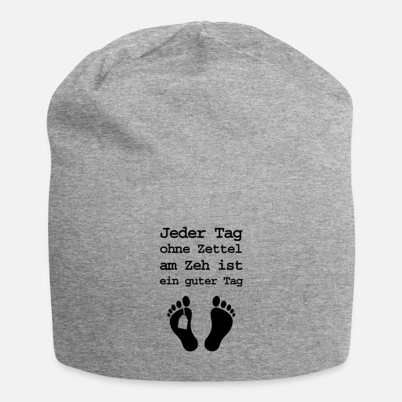 Zettel am Zeh - Jersey-Beanie - Grau meliert