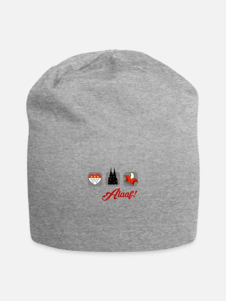 Alaaf Köln Kölle Karneval Wappen Kölner Dom - Jersey-Beanie - Grau meliert