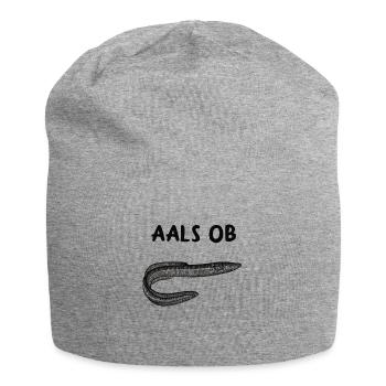 Aals ob - lustiger Aal Spruch - Fisch Spruch - Jersey-Beanie - Grau meliert - Vorne