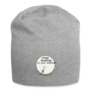 Stop Smombie | Enjoy your life - Jersey Beanie - heather grey - Front