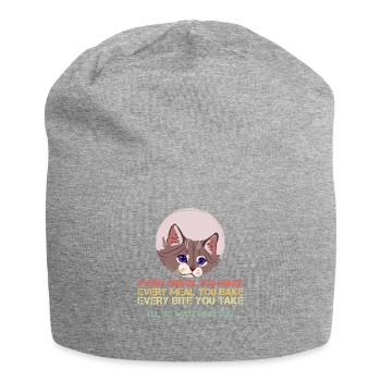 Cat Every Snack You Make - cat shirt - Jersey Beanie - heather grey - Front