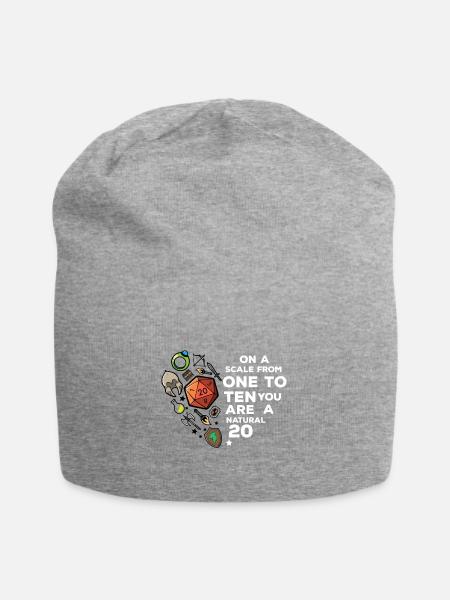 RPG Rollenspiel Geschenk Valentinstag D20 Herz - Jersey-Beanie - Grau meliert