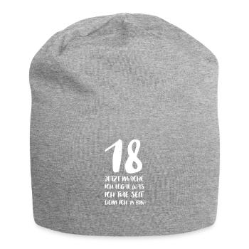 18. Geburtstag - Jersey-Beanie - Grau meliert - Vorne