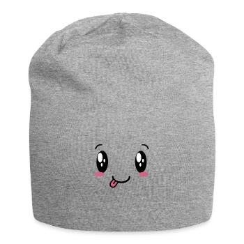 Smily cute Happy Emoji Funny - Jersey Beanie - heather grey - Front