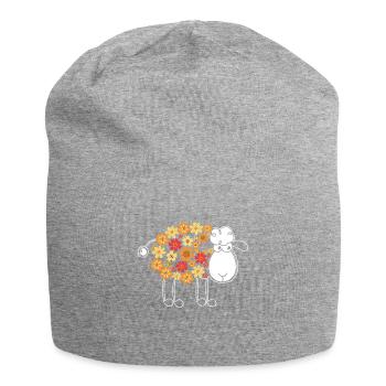 Artistic Sheep Graphic Design Sheep Flower Art - Jersey-Beanie - Grau meliert - Vorne
