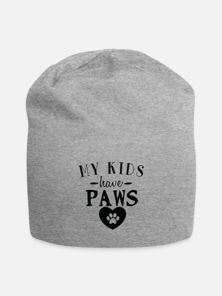 Mes enfants ont des pattes. - Bonnet en jersey - gris chiné