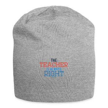 Teacher saying funny school gift - Jersey Beanie - heather grey - Front