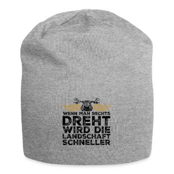 Motorrad Motorradfahrer Spruch Drehen - Jersey-Beanie - Grau meliert - Vorne