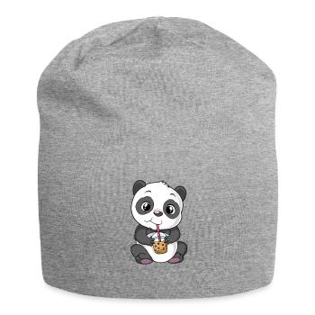 Panda Schoko Shake Bubble Tea Bärchen Schokolade - Jersey-Beanie - Grau meliert - Vorne