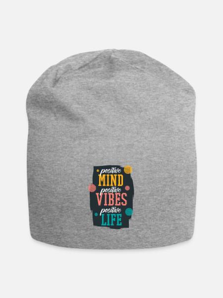 Positive attitude positive vibrations - Jersey Beanie - heather grey