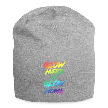 Glow Hard Or Glow Home Party Rave Disco Geschenk - Jersey-Beanie - Grau meliert - Vorne