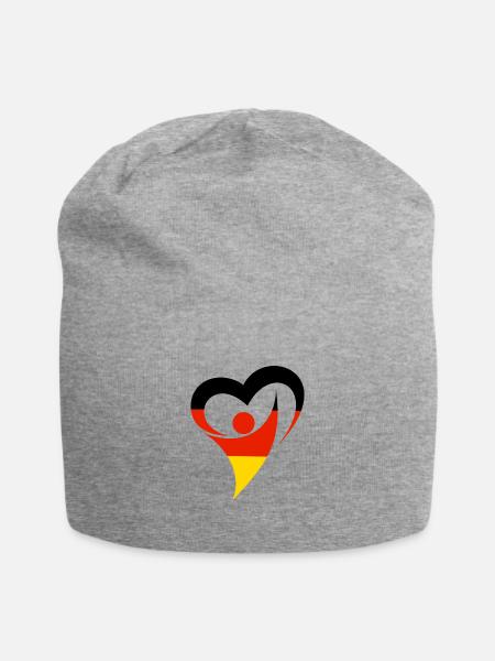 Deutschland - Jersey-Beanie - Grau meliert