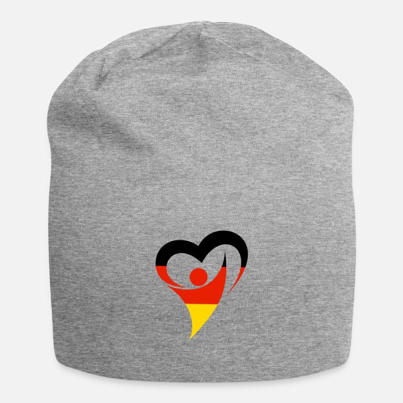Deutschland - Jersey-Beanie - Grau meliert