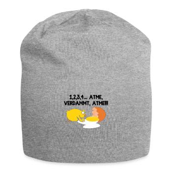1, 2, 3, 4 Atme, verdammt, atme! Erste Hilfe - Jersey-Beanie - Grau meliert - Vorne