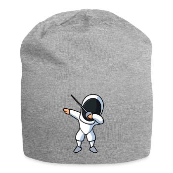 Fencing dabbing - Jersey Beanie - heather grey - Front