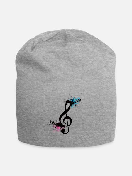 Violinschlüssel Musiker Musikliebhaber - Jersey-Beanie - Grau meliert
