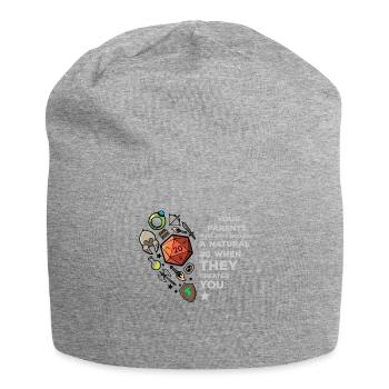 RPG Jeu de rôle Cadeau Saint-Valentin D20 Coeur - Bonnet en jersey - gris chiné - Devant