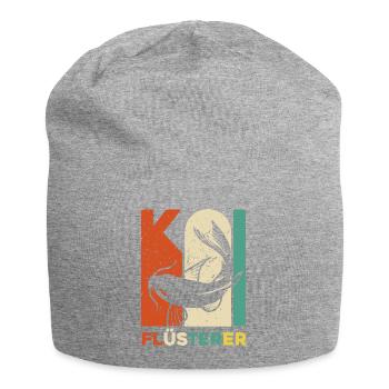 Koi Fan - Lustiges Retro Koi Flüsterer - Geschenki - Jersey-Beanie - Grau meliert - Vorne