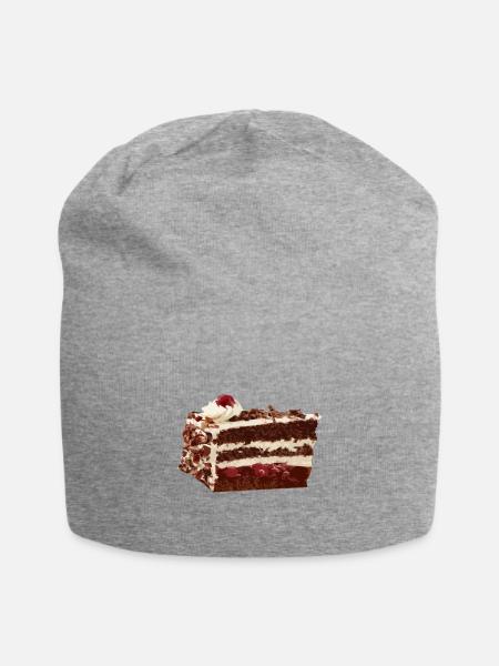 Schwarzwälder Kirschtorte Kuchen Kostüm Karneval - Jersey-Beanie - Grau meliert