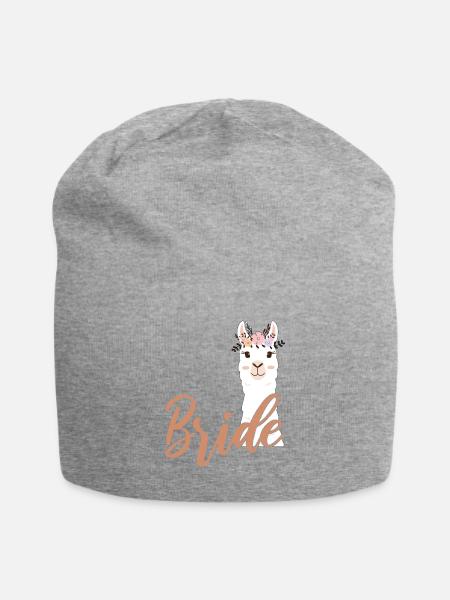 Bride to be Bride Alpaca Lama Alpaka JGA Party - Jersey Beanie - heather grey
