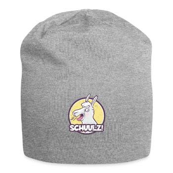 rülpsendes Lama Schulz Spruch lustiges Alpaka - Jersey-Beanie - Grau meliert - Vorne