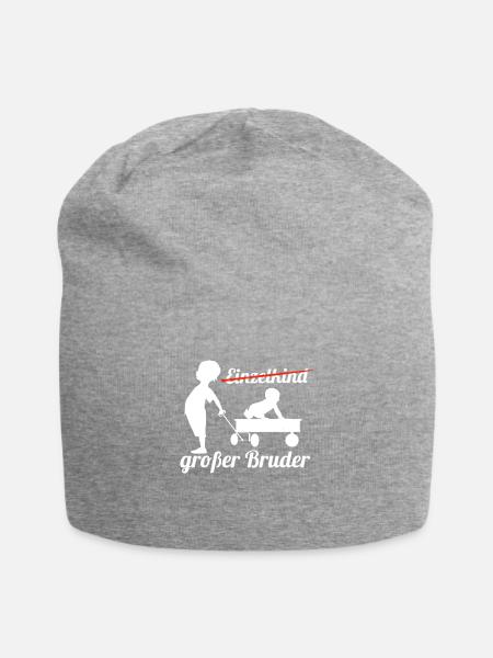 Großer Bruder - Jersey-Beanie - Grau meliert