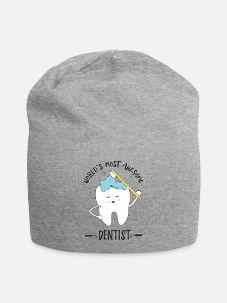 Weltbester Zahnarzt Lustig - Jersey-Beanie - Grau meliert