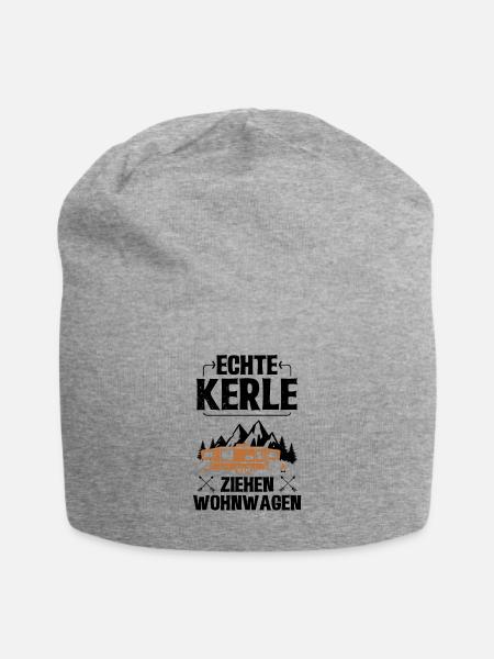 Echte Kerle ziehen Wohnwagen - Camper Camping - Jersey-Beanie - Grau meliert